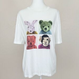 Stella McCartney 4-Square Stuffed Animal Crewneck Cotton T-Shirt Size 44 IT 8 US